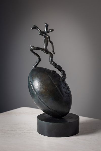 RUGBY SCULPTURE, 2007 by Barry Flanagan sold for €40,000 at deVeres Auctions