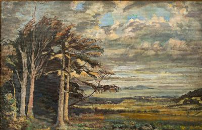 VIEW OVER DUBLIN BAY, HOWTH IN THE DISTANCE by Sean Keating  at deVeres Auctions