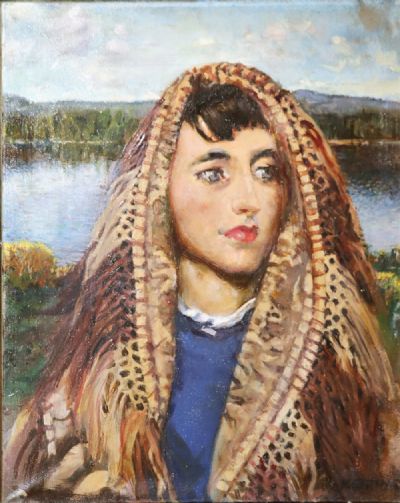 IRISH GIRL IN HEADSCARF by Sean Keating sold for €2,800 at deVeres Auctions