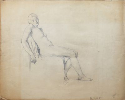 SEATED NUDE, RECLINING by Mainie Jellett  at deVeres Auctions