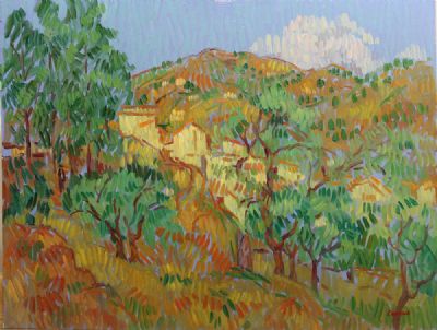 HILLS AT NERJA by Desmond Carrick  at deVeres Auctions
