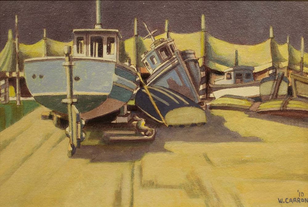 Lot 86 - BOATS ON THE SLIPWAY by William Carron