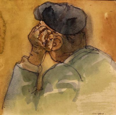 MAN THINKING by George Campbell  at deVeres Auctions